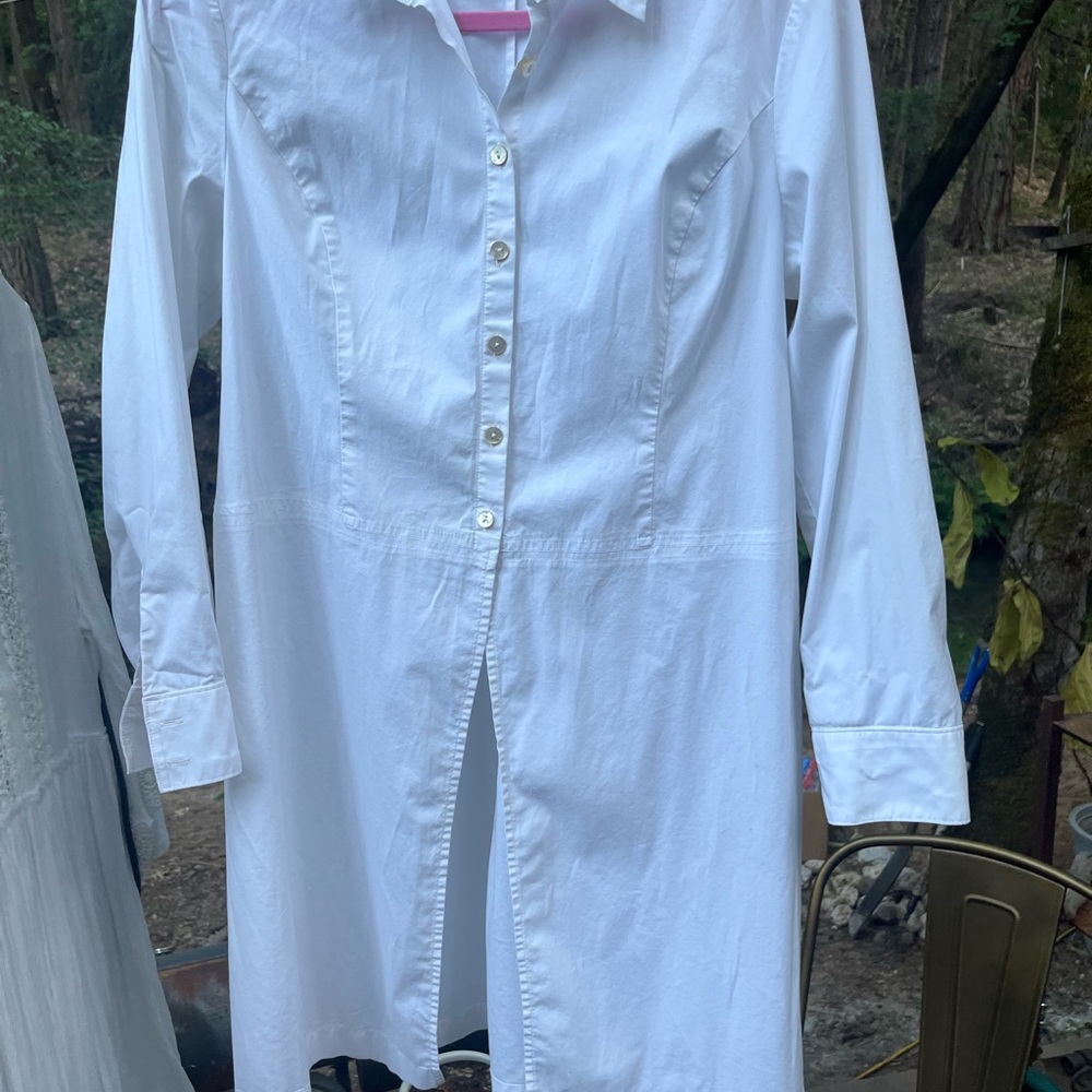 White button up tunic/dress shirt